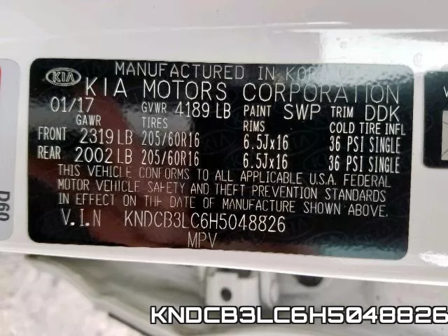 KNDCB3LC6H5048826 фото 2