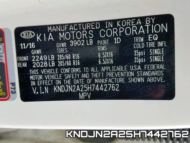 KNDJN2A25H7442762 фото 2