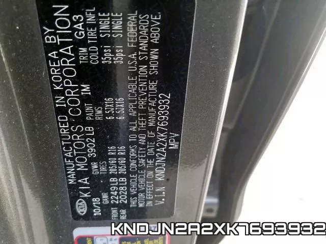 KNDJN2A2XK7693932 фото 2