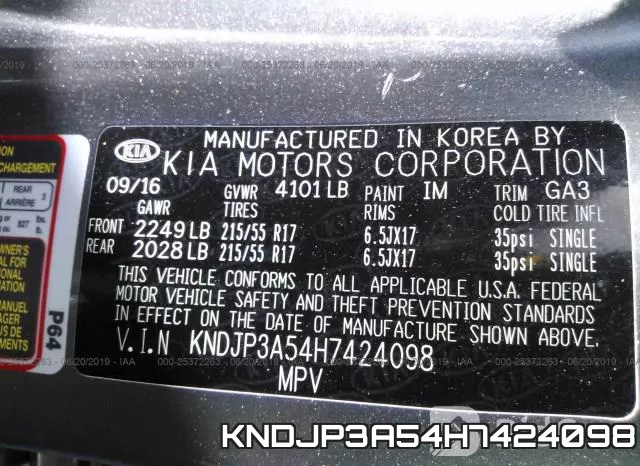 KNDJP3A54H7424098 фото 10