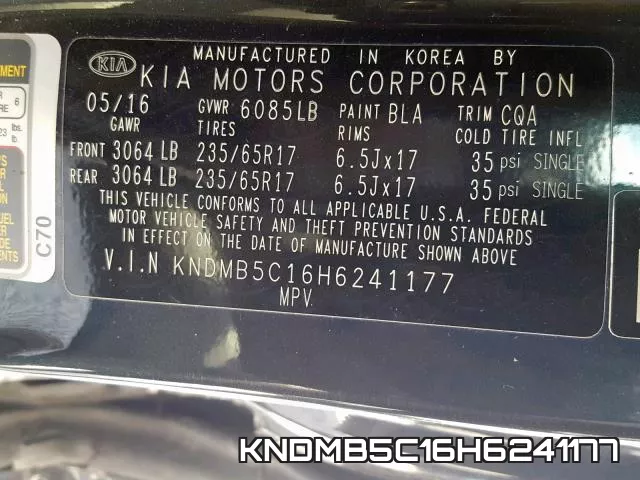 KNDMB5C16H6241177 фото 2