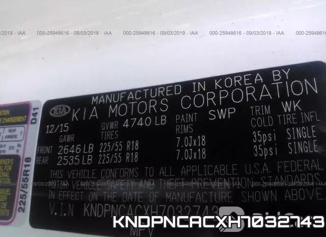 KNDPNCACXH7032743 фото 10
