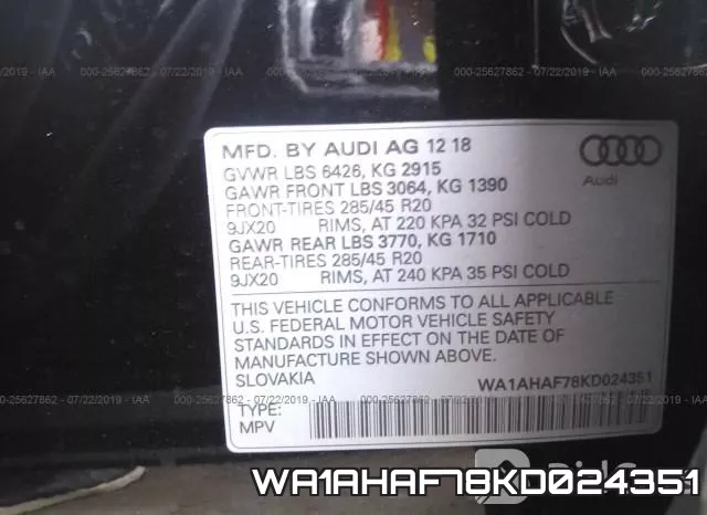 WA1AHAF78KD024351 фото 10