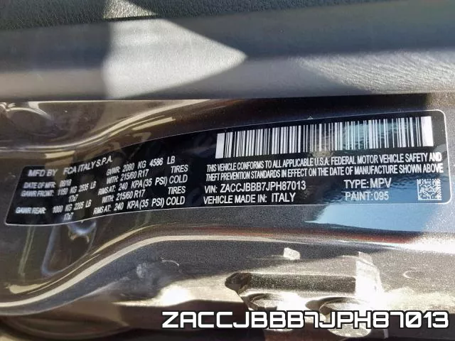 ZACCJBBB7JPH87013 фото 2