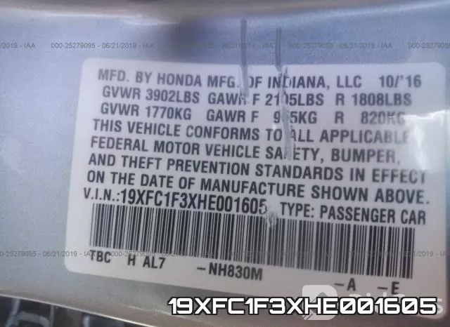 19XFC1F3XHE001605 фото 10