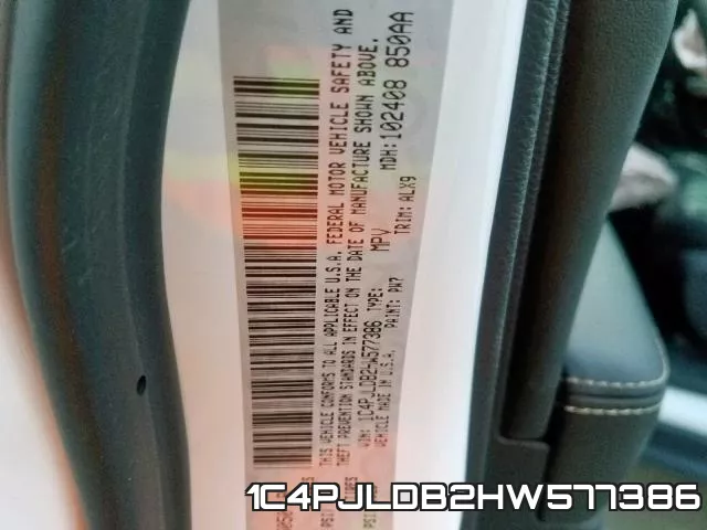 1C4PJLDB2HW577386 фото 2