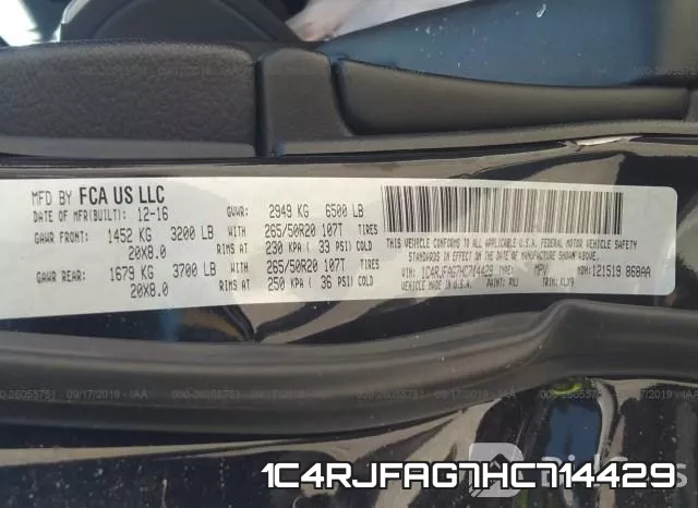1C4RJFAG7HC714429 фото 10