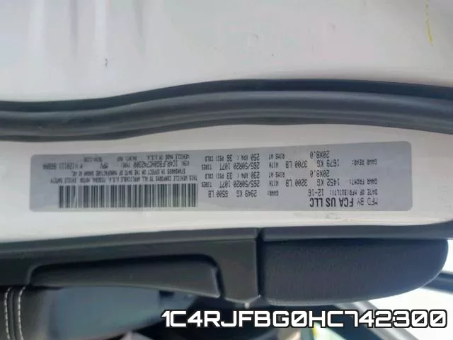 1C4RJFBG0HC742300 фото 2