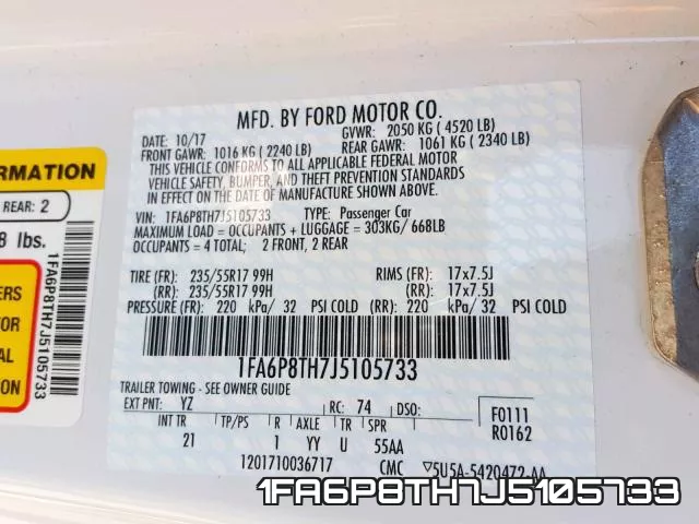 1FA6P8TH7J5105733 фото 2