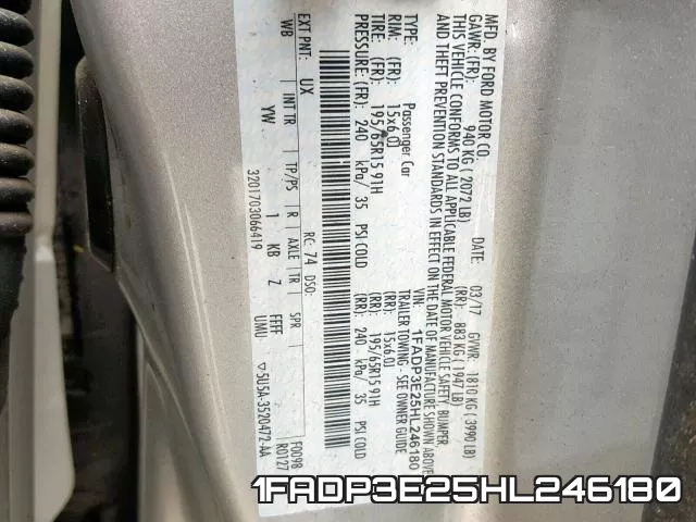 1FADP3E25HL246180 фото 2
