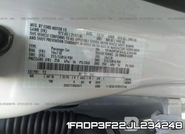 1FADP3F22JL234248 фото 10