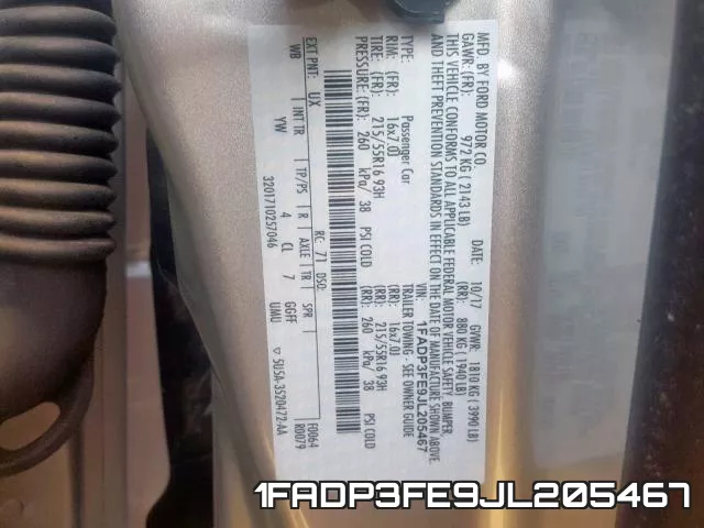 1FADP3FE9JL205467 фото 2