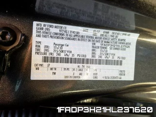 1FADP3H21HL237620 фото 2