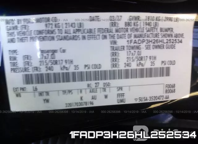 1FADP3H26HL252534 фото 8