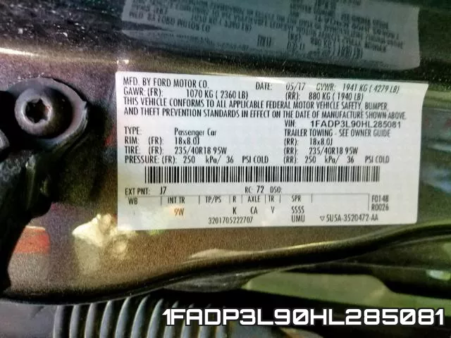 1FADP3L90HL285081 фото 2