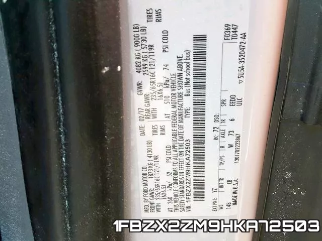 1FBZX2ZM9HKA72503 фото 2