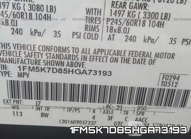 1FM5K7D85HGA73193 фото 10