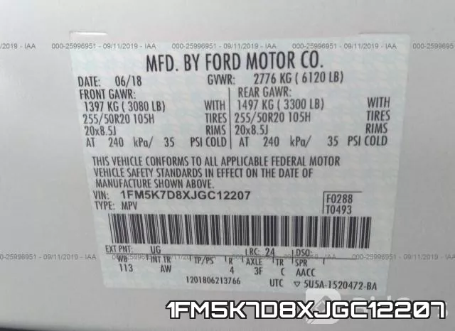 1FM5K7D8XJGC12207 фото 10