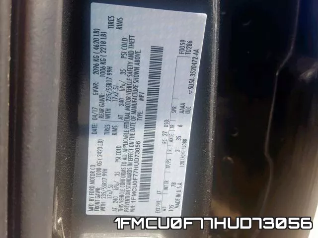 1FMCU0F77HUD73056 фото 2