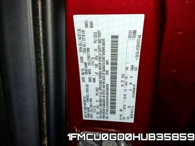 1FMCU0GD0HUB35859 фото 2