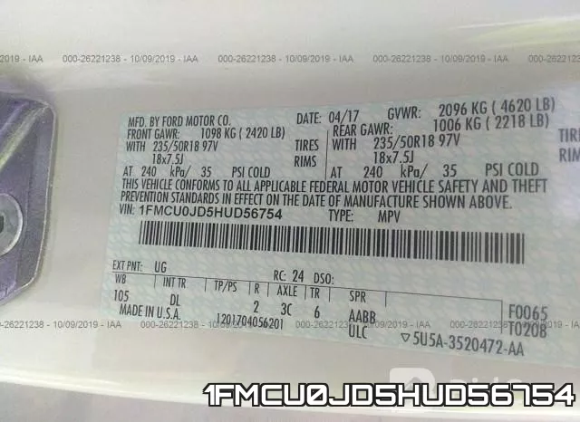 1FMCU0JD5HUD56754 фото 10