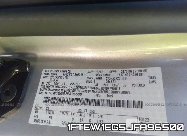 1FTEW1EG5JFA96500 фото 10