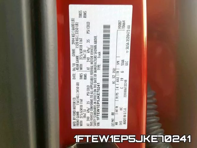 1FTEW1EP5JKE70241 фото 2