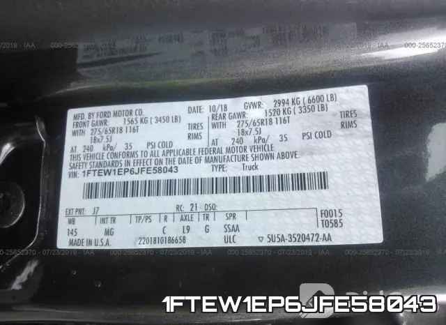 1FTEW1EP6JFE58043 фото 10