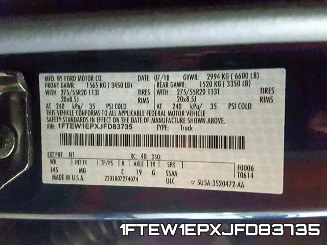 1FTEW1EPXJFD83735 фото 2