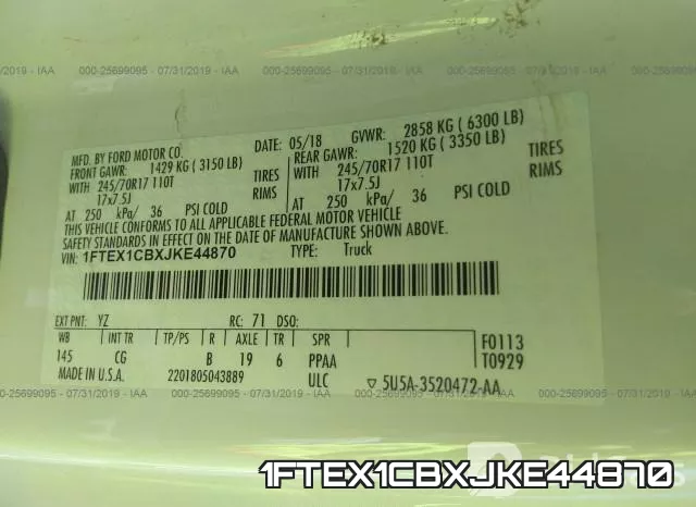 1FTEX1CBXJKE44870 фото 10