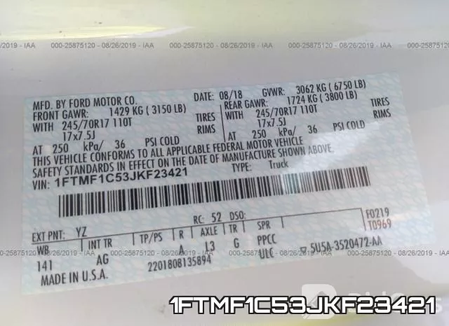 1FTMF1C53JKF23421 фото 10