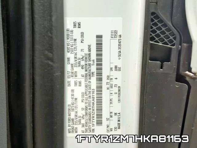 1FTYR1ZM7HKA81163 фото 2