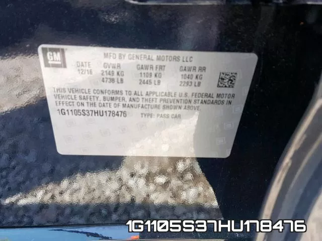 1G1105S37HU178476 фото 2