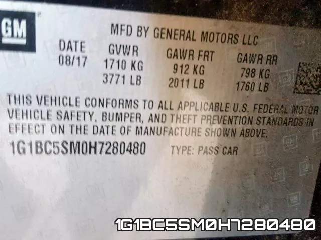 1G1BC5SM0H7280480 фото 2