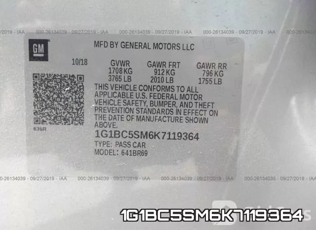 1G1BC5SM6K7119364 фото 10