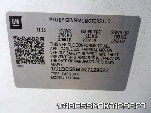 1G1BC5SM7K7129627 фото 2