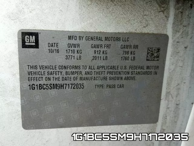 1G1BC5SM9H7172035 фото 2