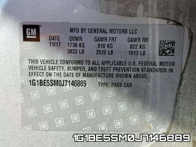 1G1BE5SM0J7146889 фото 2