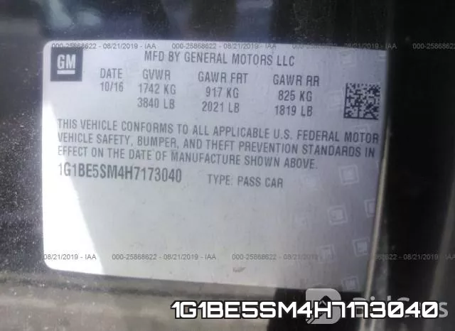 1G1BE5SM4H7173040 фото 10