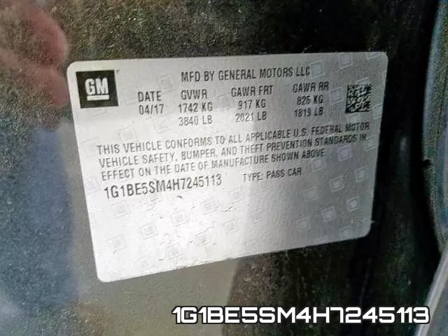 1G1BE5SM4H7245113 фото 2