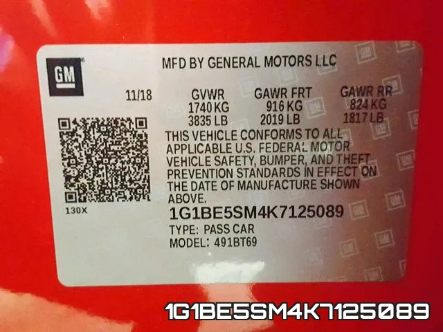 1G1BE5SM4K7125089 фото 2