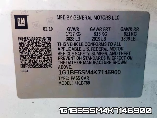 1G1BE5SM4K7146900 фото 2