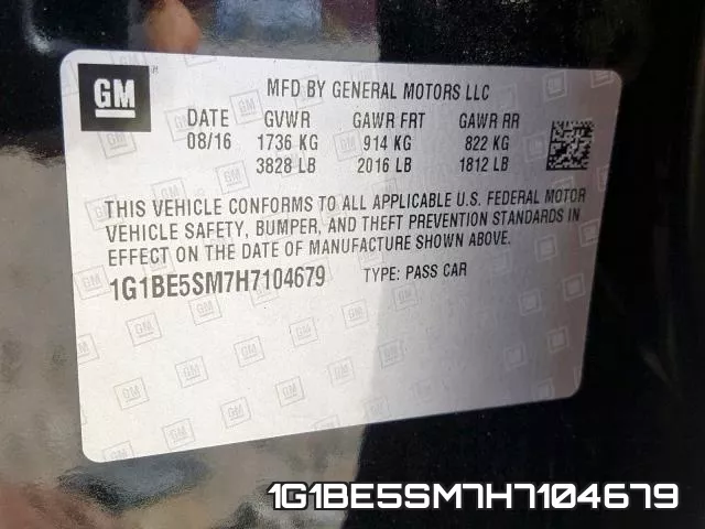 1G1BE5SM7H7104679 фото 2