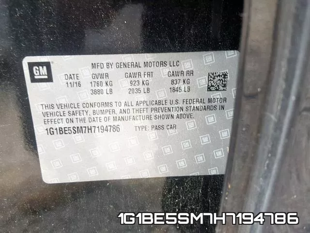 1G1BE5SM7H7194786 фото 2