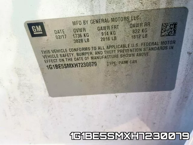 1G1BE5SMXH7230079 фото 2
