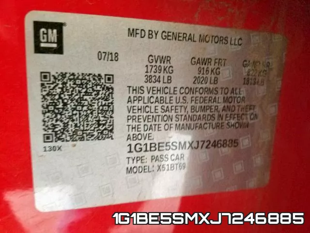 1G1BE5SMXJ7246885 фото 2