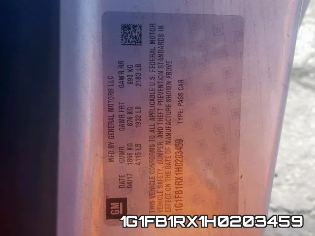 1G1FB1RX1H0203459 фото 2