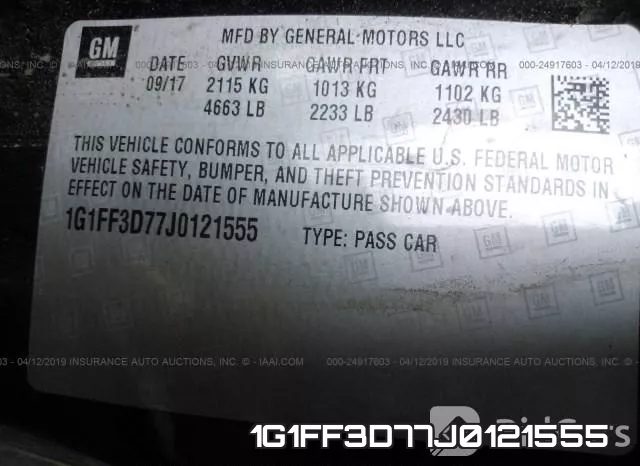 1G1FF3D77J0121555 фото 9