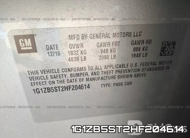 1G1ZB5ST2HF204614 фото 10