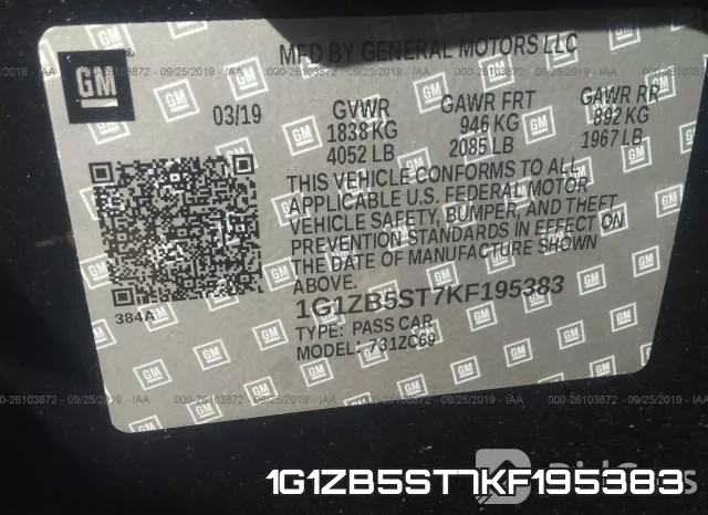 1G1ZB5ST7KF195383 фото 10